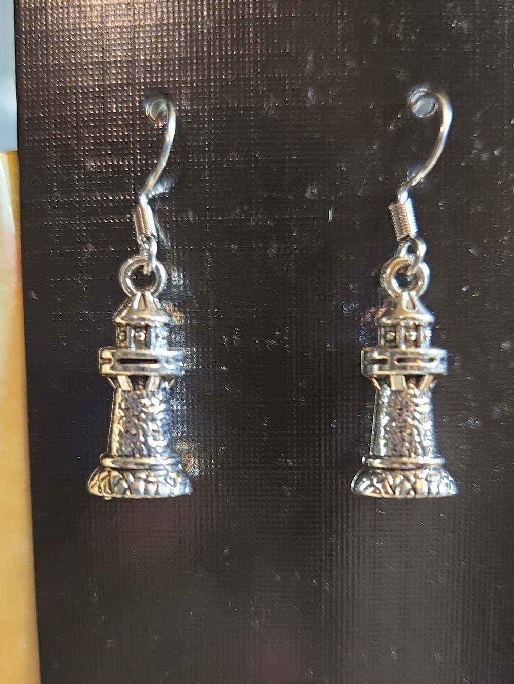 Silver Lighthouse Dangle Earrings - Unbranded